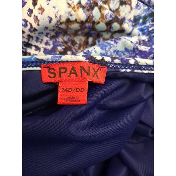 Spanx Swim Suit Plus Shaped Blue Snake One Piece Underwire Sz 14 D/DD NWT $198 - Picture 9 of 12